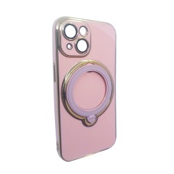 Capa de Silicone Dura com Protetor de Câmera e Anel de Suporte para Apple iPhone 14 Rosa Capa de Silicone Dura com Protetor de Câmera e Anel de Suporte para Apple iPhone 14 Rosa
